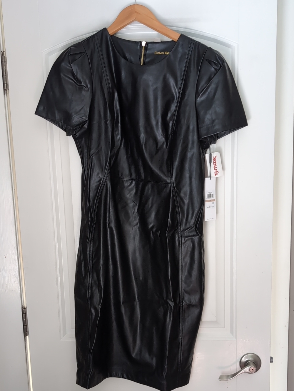 Faux leather dress